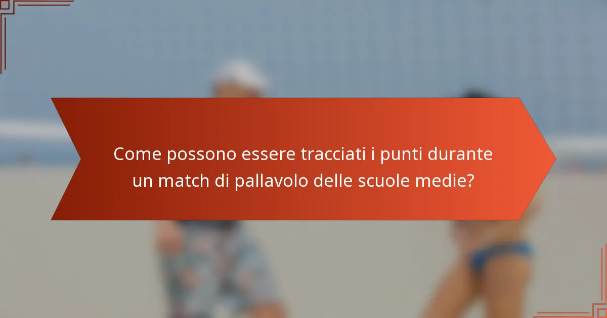 Come possono essere tracciati i punti durante un match di pallavolo delle scuole medie?