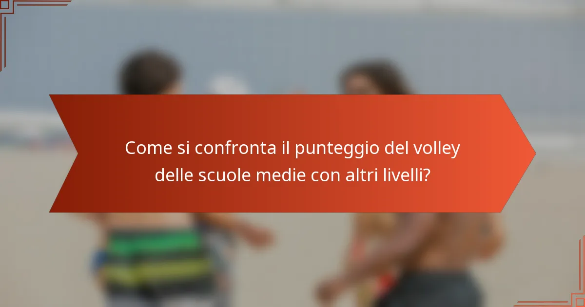 Come si confronta il punteggio del volley delle scuole medie con altri livelli?