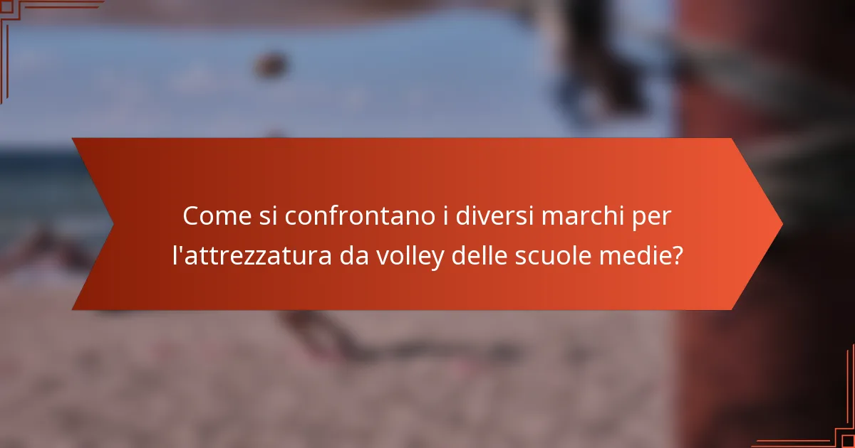 Come si confrontano i diversi marchi per l'attrezzatura da volley delle scuole medie?