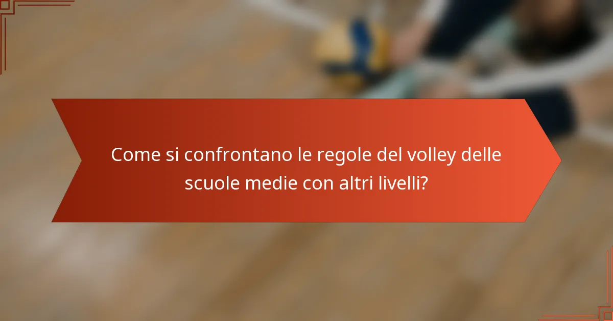 Come si confrontano le regole del volley delle scuole medie con altri livelli?
