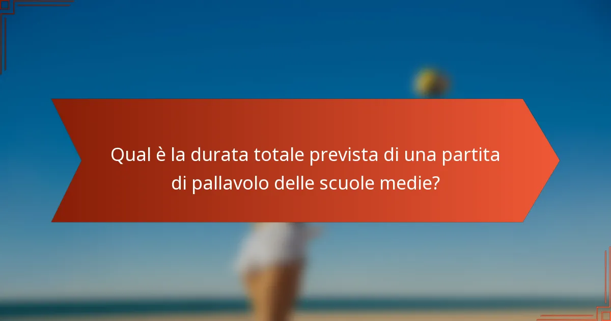 Qual è la durata totale prevista di una partita di pallavolo delle scuole medie?