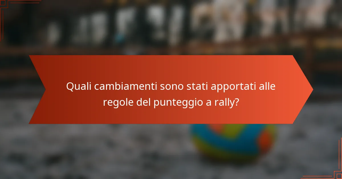 Quali cambiamenti sono stati apportati alle regole del punteggio a rally?